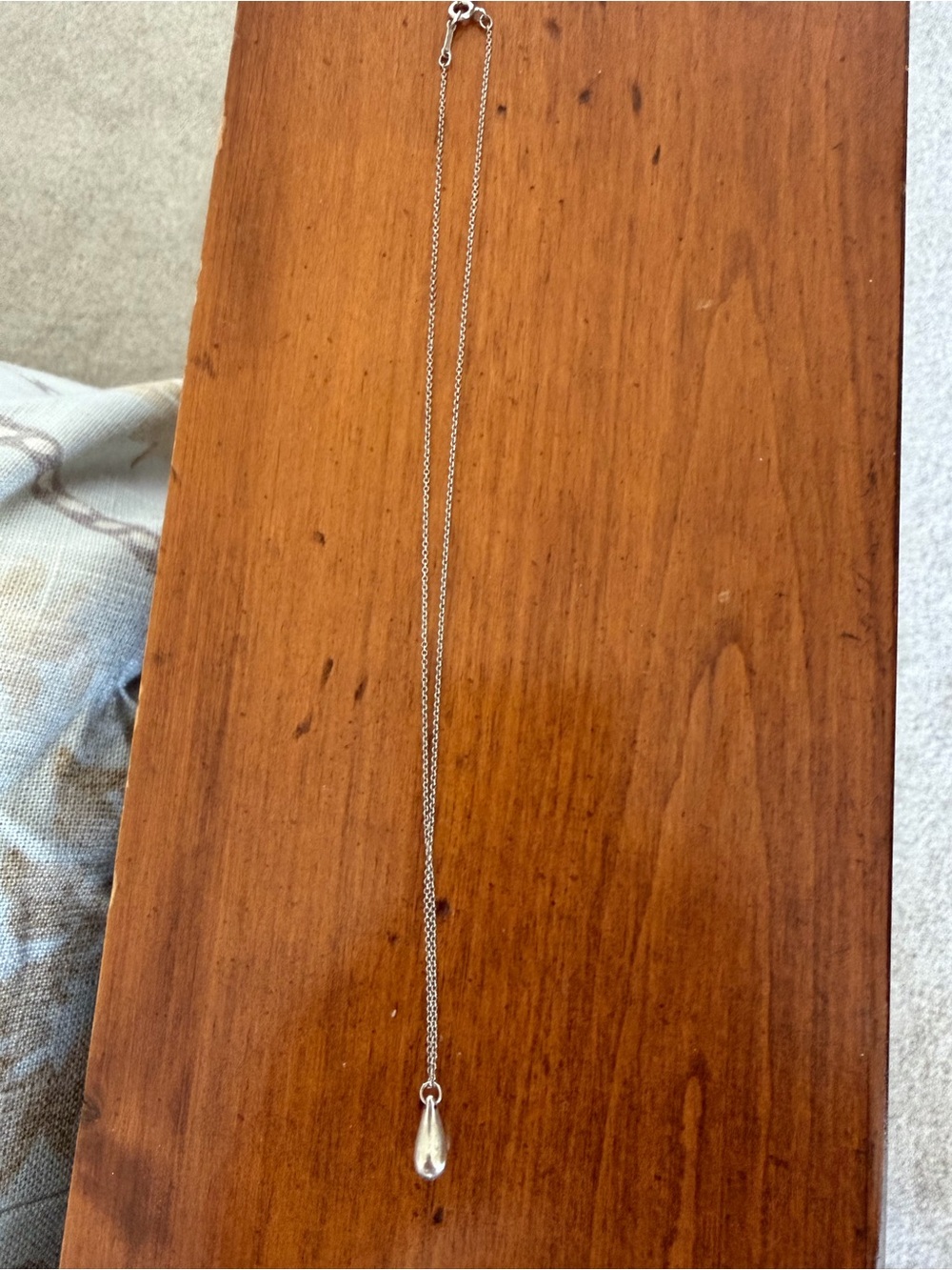 Tiffany & Co. Silver Teardrop Pendant Necklace